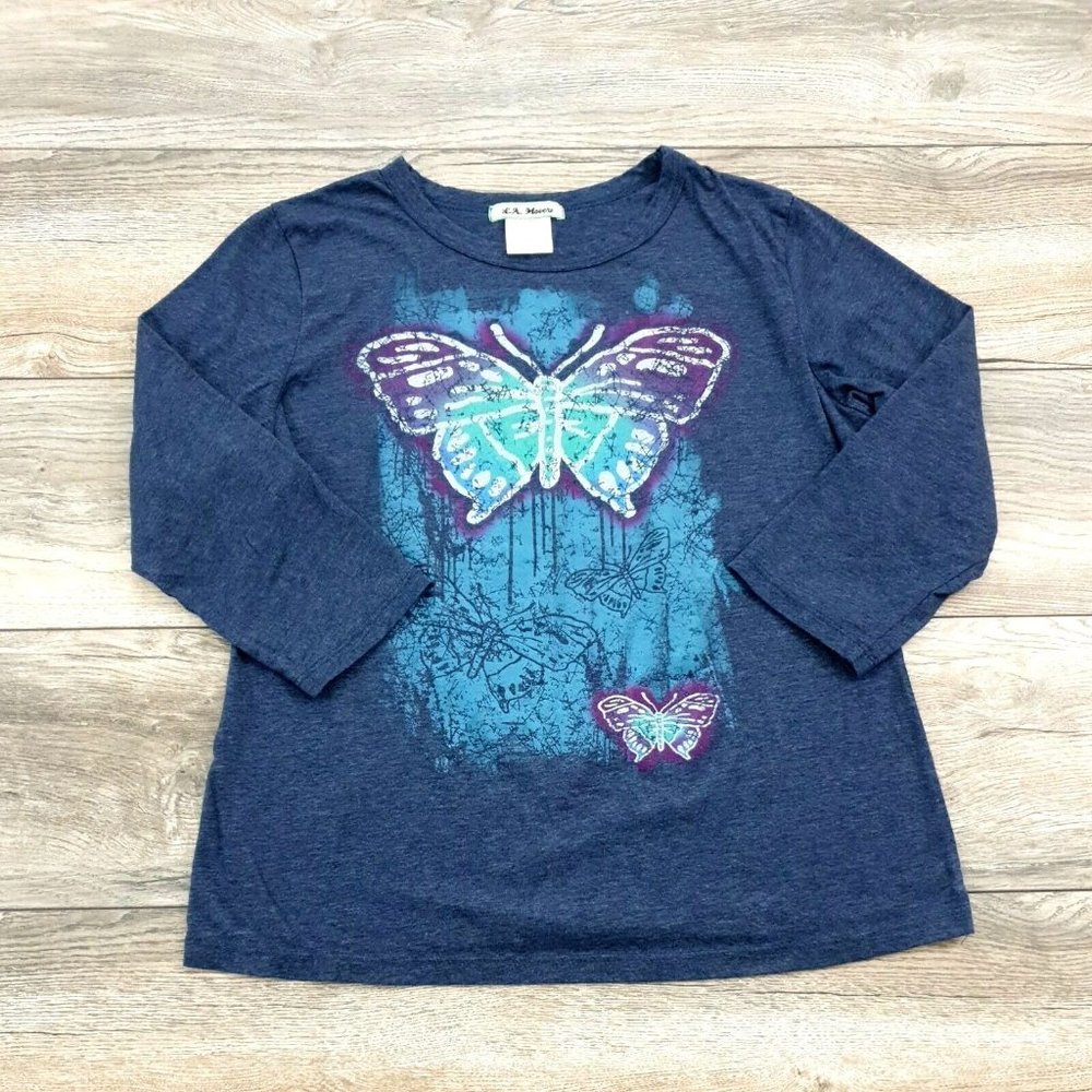 L.A. Movers Womens Large Girls Long Sleeve T Shirt Butterfly Casual Party Teen